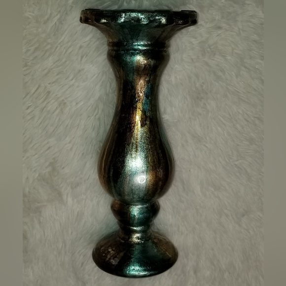 Teal & Bronze Candle Stand 11" x 5" - Picture 4 of 5